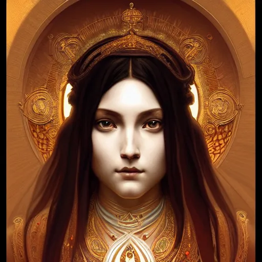 Image similar to intense portrait of the white tara, intricate, elegant, highly detailed, my rendition, digital painting, artstation, concept art, smooth, sharp focus, illustration, art by artgerm and greg rutkowski and alphonse mucha