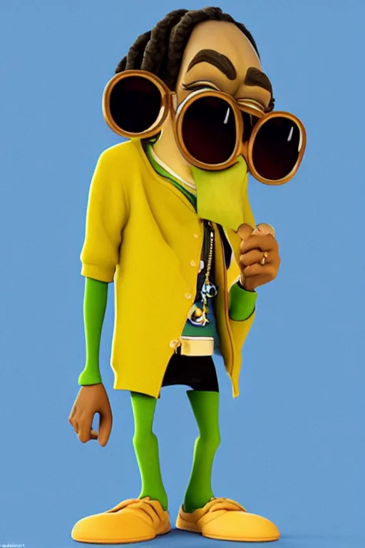 Prompt: snoop dogg, 3 d pixar character