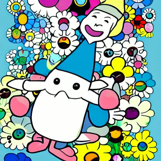 Image similar to moomin cartoon, Finnish cartoon, anime, anime key art, takashi murakami