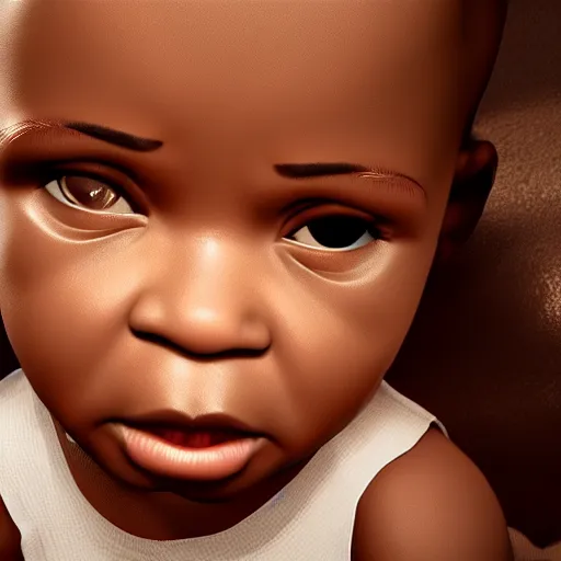 Image similar to james brown baby, splash art, detailed face, photorealistic facial features, cinematic lighting, dramatic, octane render, long lens, shallow depth of field, bokeh, anamorphic lens flare, hyper detailed, 3 5 mm film grain