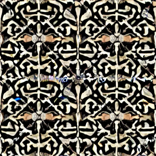 Image similar to ancient temple floor tile pattern, dark tone, seamless, repeatable, tileable, no ligthing