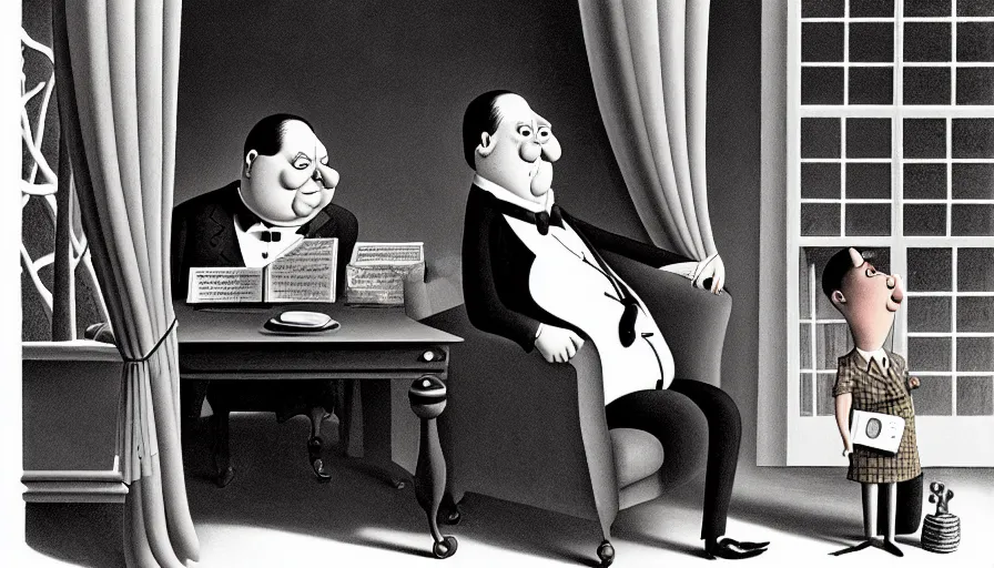 Image similar to the two complementary forces that make up all aspects and phenomena of life, by Charles Addams