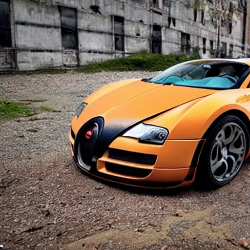 Image similar to a derelict abandoned bugatti veyron