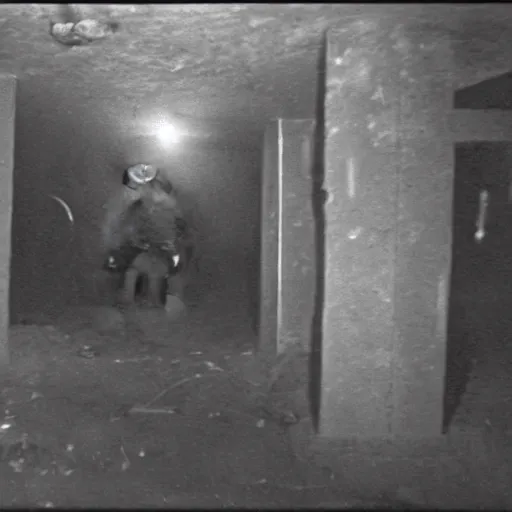 Image similar to nightmare surveillance footage scary underground nazi lair 1 9 4 0's unreleased actual photo