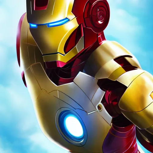 Image similar to a girl wearing a iron man suit, anime art, smooth, hd