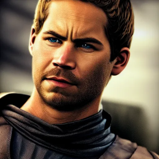 Prompt: Paul Walker as anakin skywalker, 50mm photo, soft light, highly detailed, motion blur, trending on artstation