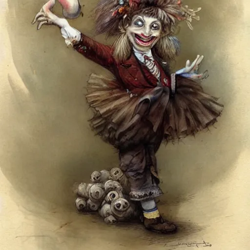 Image similar to ( ( ( ( ( alegria circus clown. muted colors. ) ) ) ) ) by jean - baptiste monge!!!!!!!!!!!!!!!!!!!!!!!!!!!