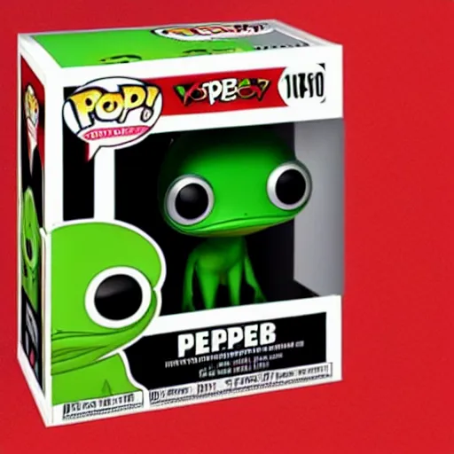 Image similar to very very cute Pepe the Frog as a Funko Pop