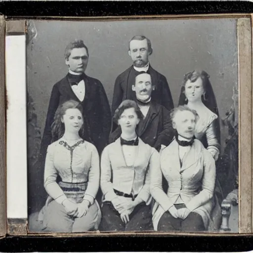 Image similar to 19th century group photo of six gentleman and one woman