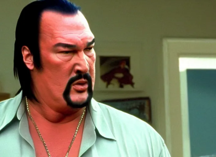 Prompt: steven seagal as julian in a still from the tv show trailer park boys (2001)