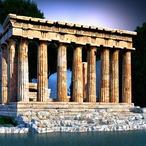 Prompt: 8 k hd detailed octane render of an ancient greek temple