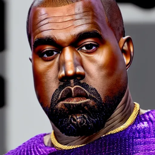 Prompt: kanye west as thanos, Cinematic, Portrait, Ultra-HD, Beautiful Lighting, insanely detailed and intricate, hypermaximalist, elegant, ornate, hyper realistic, super detailed