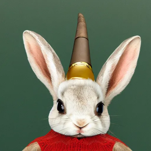 Prompt: rabbit with a horn on its head