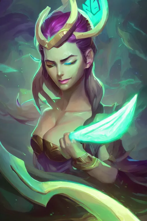 Prompt: soraka league of legends wild rift hero champions arcane magic digital painting bioluminance alena aenami artworks in 4 k design by lois van baarle by sung choi by john kirby artgerm and greg rutkowski and magali villeneuve mage fighter assassin