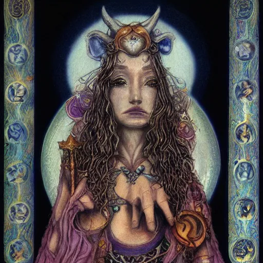 Image similar to aries zodiac artwork, mystic style, detailed, 8 k, symmetrical, by brian froud