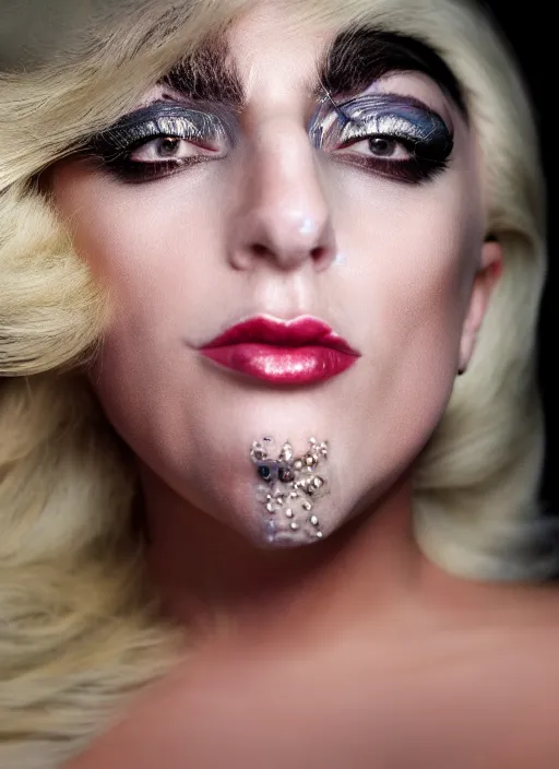 Image similar to half-length portrait of lady gaga, f/4.5, ISO 100