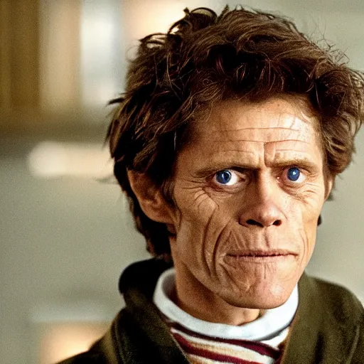 Image similar to willem dafoe in the role of hermione jean granger, film still