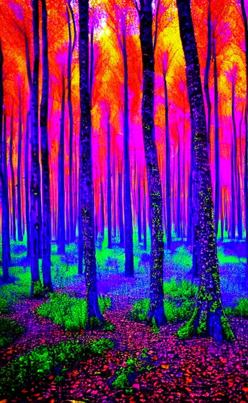 Prompt: trippy psychedelic enchanged forest