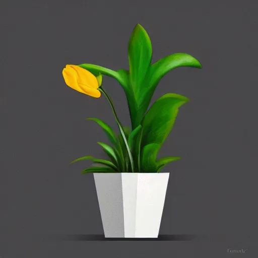 Image similar to flower in a pot but minimalistic concept art by frank stella gilleard james, whalen tom, colorful, soft light, trending on artstation, minimalism