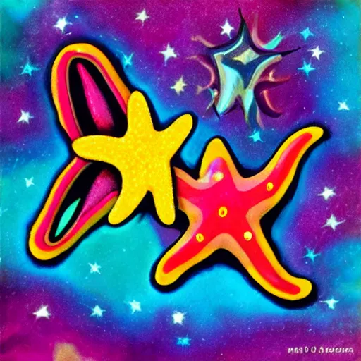 Image similar to rainbow cosmic talking starfish