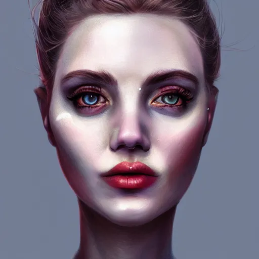 Prompt: face portrait of a woman, inspired by mandy jurgens, face jewellery, light make up, 4 k, high detailed, illustration, surreal fantasy