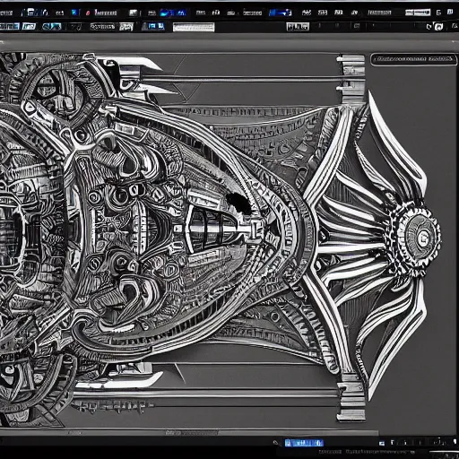 Prompt: complex machine blueprint, very intricate drawing, trending on ArtStation, digital painting