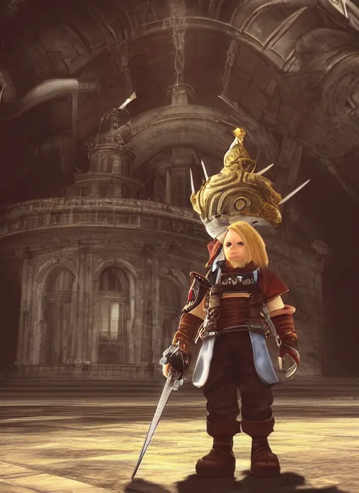 Image similar to a full portrait photo of biden in final fantasy ix style, f / 2 2, 3 5 mm, 2 7 0 0 k, lighting, perfect faces, award winning photography.