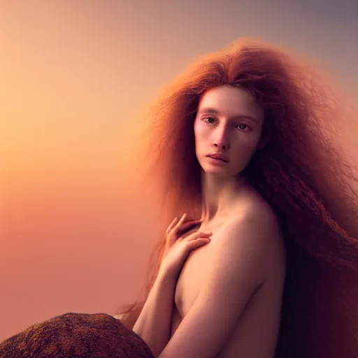 Image similar to photographic portrait of a stunningly beautiful renaissance female surrounded by flowing hair, in soft dreamy light at sunset, contemporary fashion shoot, by edward robert hughes, annie leibovitz and steve mccurry, david lazar, jimmy nelsson, breathtaking, 8 k resolution, extremely detailed, beautiful, establishing shot, artistic, hyperrealistic, beautiful face, octane render