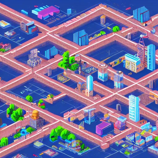 Prompt: pixorama of city of tokyo, silicon valley, complex illustration, eboy, ecity, pixel art, kai vermehr, steffen sauerteig, svend smital, three - dimensional isometric illustration, 3 d isometric pixel art, high detailed, trending on artstation