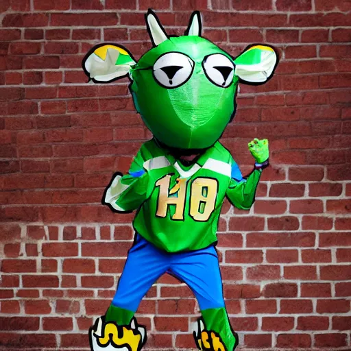 Image similar to sports team mascot, bug roach mascot costume, cocroach, the cocroaches, football mascot, anthropomorphic cocroach HD official photo, high quality costume, the new work Cocroaches