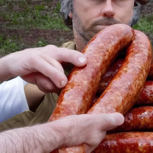 Image similar to a man and his italian sausage,highly detailed