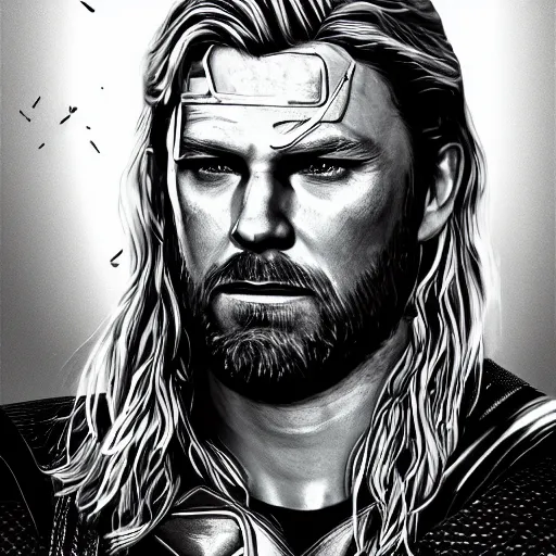 Prompt: thor. detailed portrait. gta style