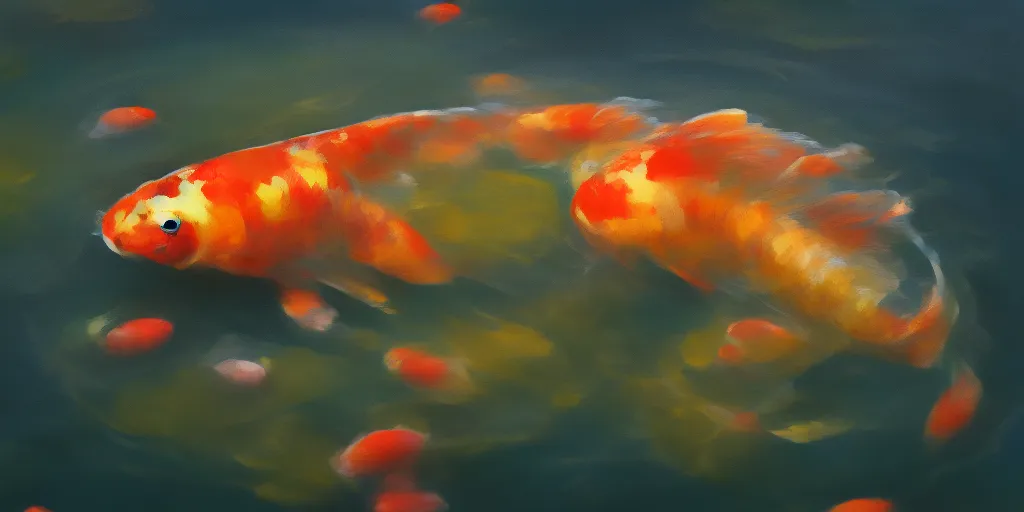 Prompt: a koi fish in a pond, extremely detailed oil painting, unreal 5 render, rhads, bruce pennington, studio ghibli, tim hildebrandt, digital art, 8 k artistic photography, octane render, beautiful composition, trending on artstation, award - winning photograph, masterpiece