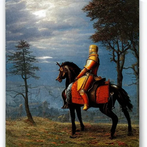 Image similar to a knight in shining armor by Caspar David Friedrich