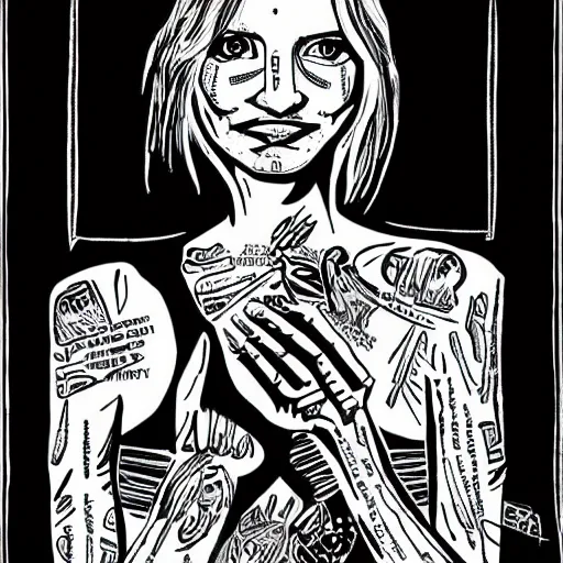 Image similar to mcbess illustration of cameron diaz at the met gala