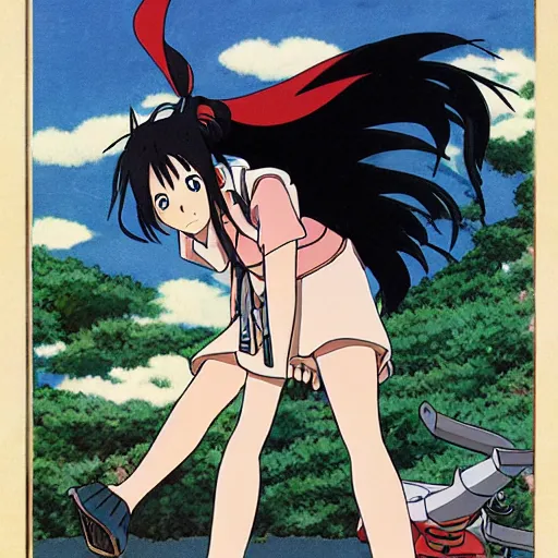 Image similar to studio ghibli tokyotv manga anime girl ninja