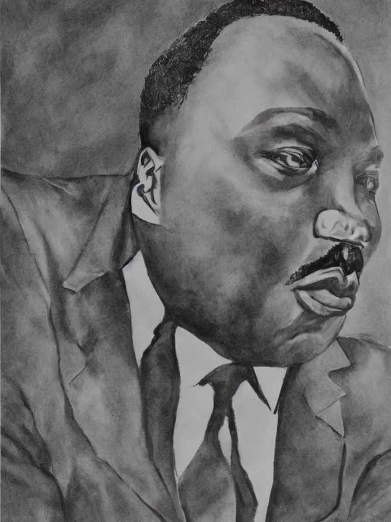 Image similar to Martin Luther king, portrait by David friedric