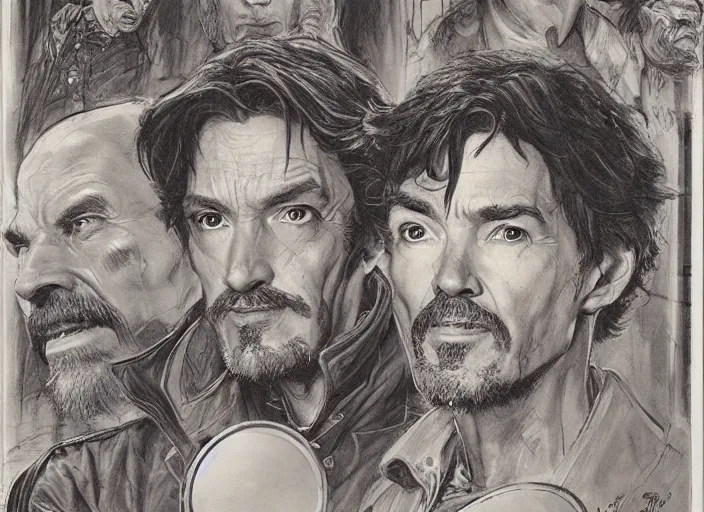 Image similar to a highly detailed aged portrait of stephen strange, james gurney, james jean