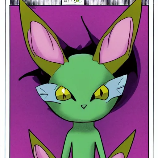 Prompt: Cover of a Comic Book about an All Powerful Espeon