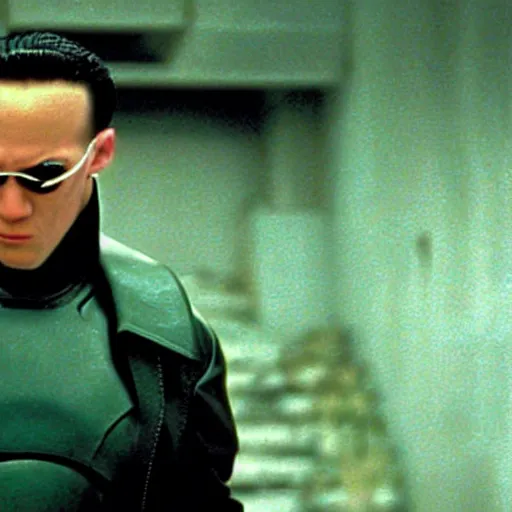 Image similar to film still of homer in the matrix ( 1 9 9 9 )