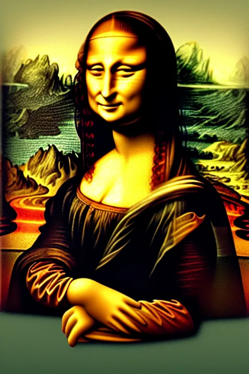 Image similar to mona lisa in the style of futurism