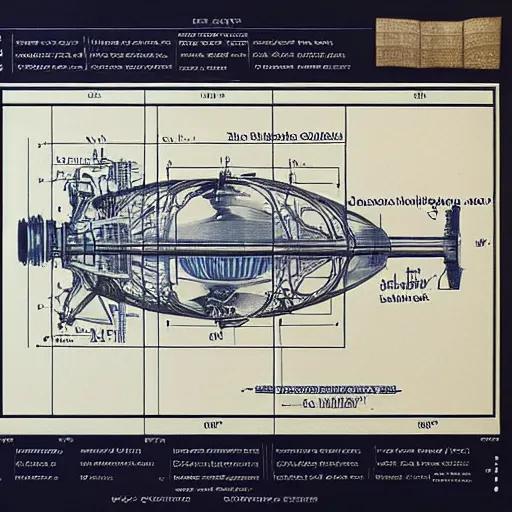 Prompt: a very detailed scheme blueprint of the time machine