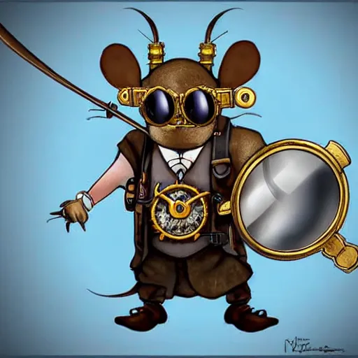 Image similar to a rat with steampunk googles, from Final fantasy