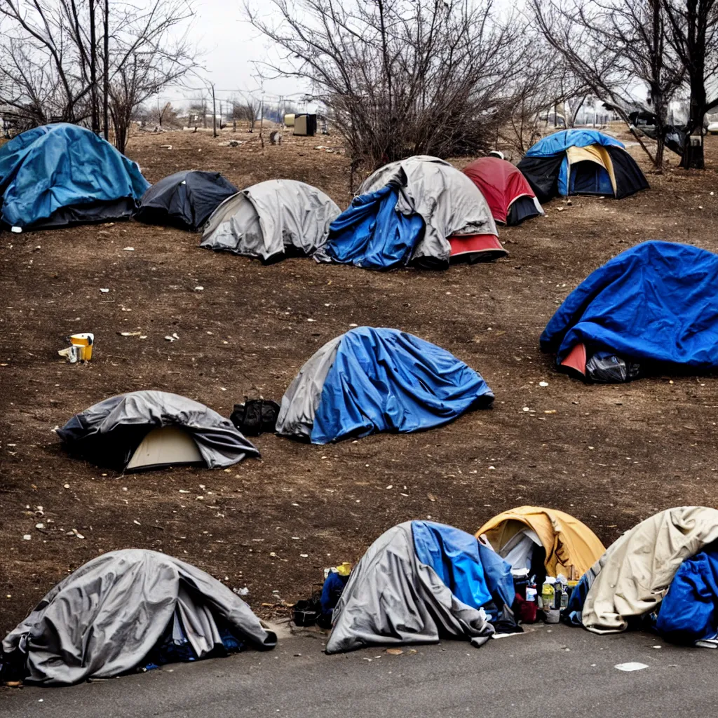 Image similar to an american homeless encampment