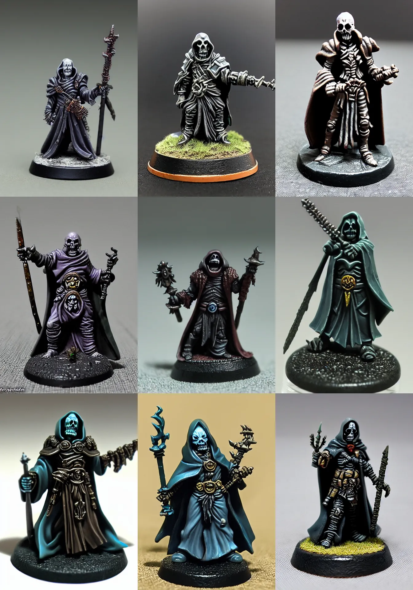 Prompt: undead lich margaret thatcher, resin miniature, 2 8 mm heroic scale, games workshop, human mage, citadel colour, glowing eyes, osl, nmm, r / paintedminis, round base, fantasy ttrpg villain, dungeons and dragons, reaper minis