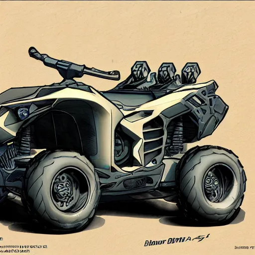 Image similar to concept art blueprint halo new atv vehicles