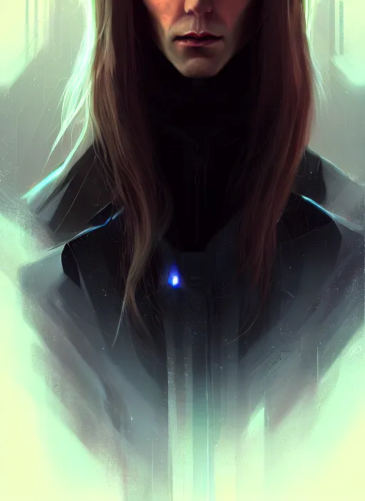 Image similar to « a portrait o cyberpunk rasputin, glowing eyes, a digital painting by charlie bowater, featured on cgsociety, fantasy art, behance hd, wiccan, artstation hd »