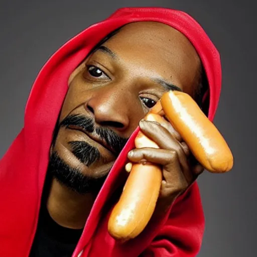 Prompt: photo of snoop dog as a delicious hot dog,