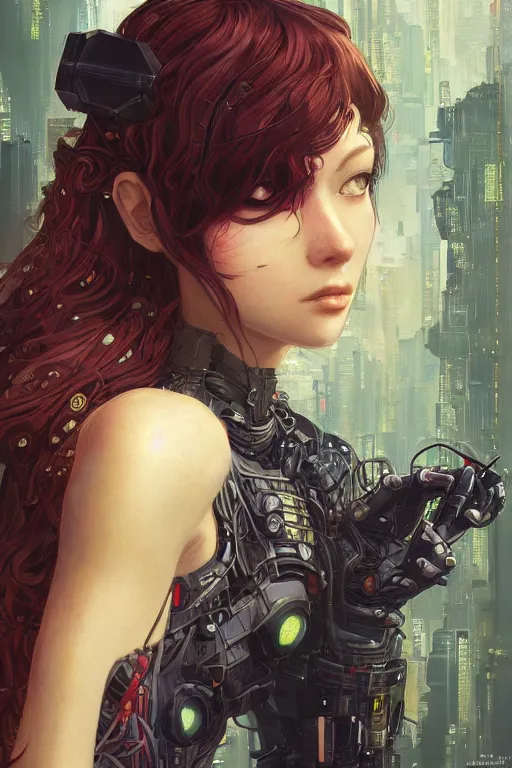 Prompt: portrait of beautiful young spider, cyberpunk, Warhammer, highly detailed, artstation, illustration, art by Gustav Klimt and Range Murata and Ilya Kuvshinov and Sakimichan