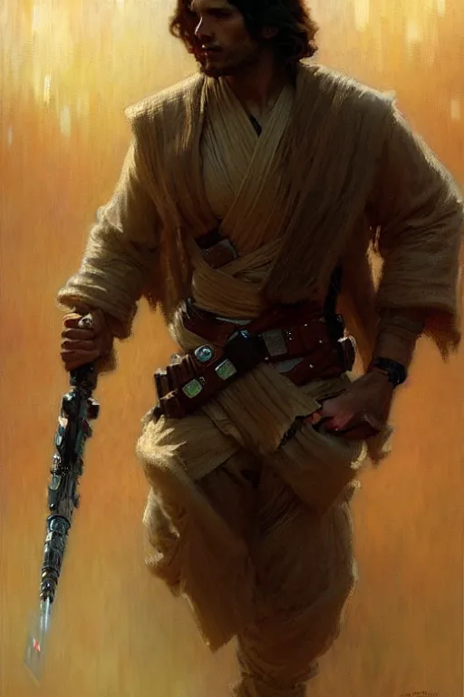 Image similar to attractive man, star wars, painting by gaston bussiere, craig mullins, greg rutkowski, alphonse mucha